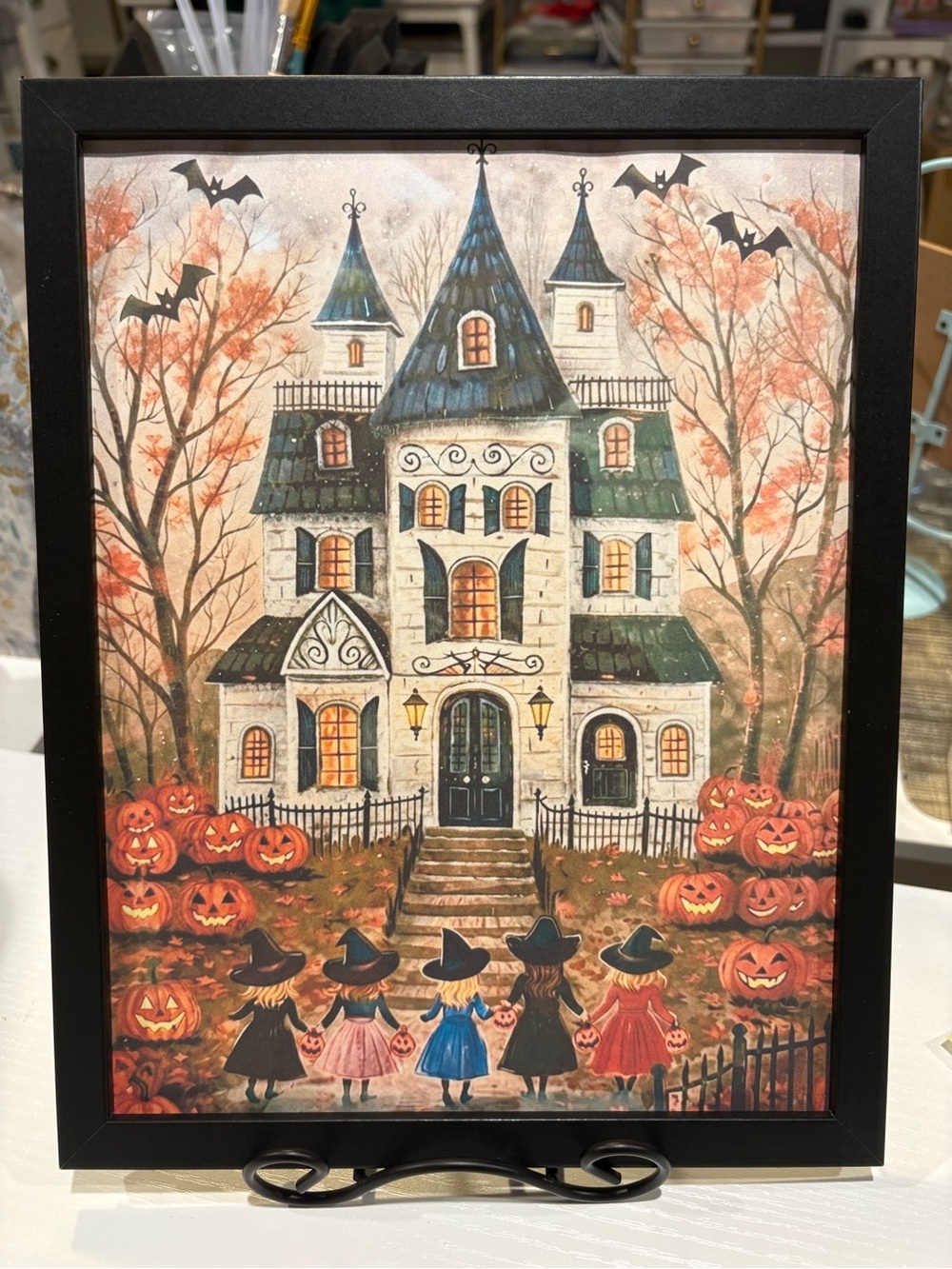 Halloween Haunted House Framed 8x10 Art Print
